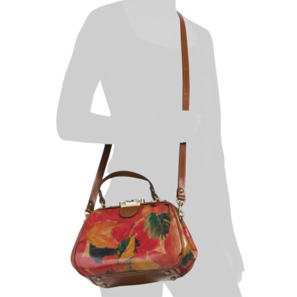 Patricia Nash Gracchi Leather Framed Red Floral Spring Multi Crossbody Bag - Picture 4 of 14